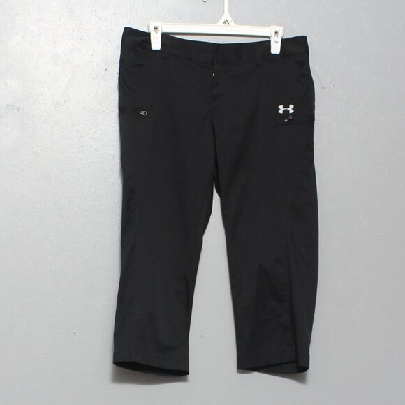 Under Armour semi fitted heat gear black cropped pants Capri - Picture 1 of 10
